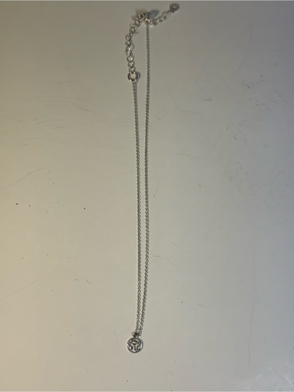 Sterling Silver Star Leaf Charm Necklace - Silver